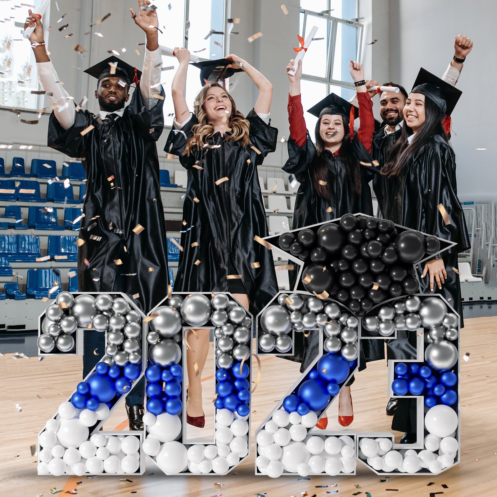 ZPISF Graduation Decorations Class of 2023, 3.4FT 2023 Marquee Numbers Pre-Cut Frame Kit, Marquee Light Up Letters 2023 with Graduation Cap for Preschool High School College Prom Party Decor