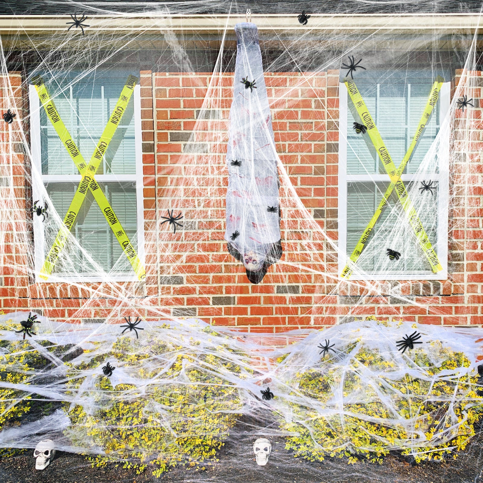 1000 sqft Spider Webs Halloween Decorations Bonus with 77 Fake Spiders, Super Stretch Cobwebs for Halloween Indoor and Outdoor Party Supplies