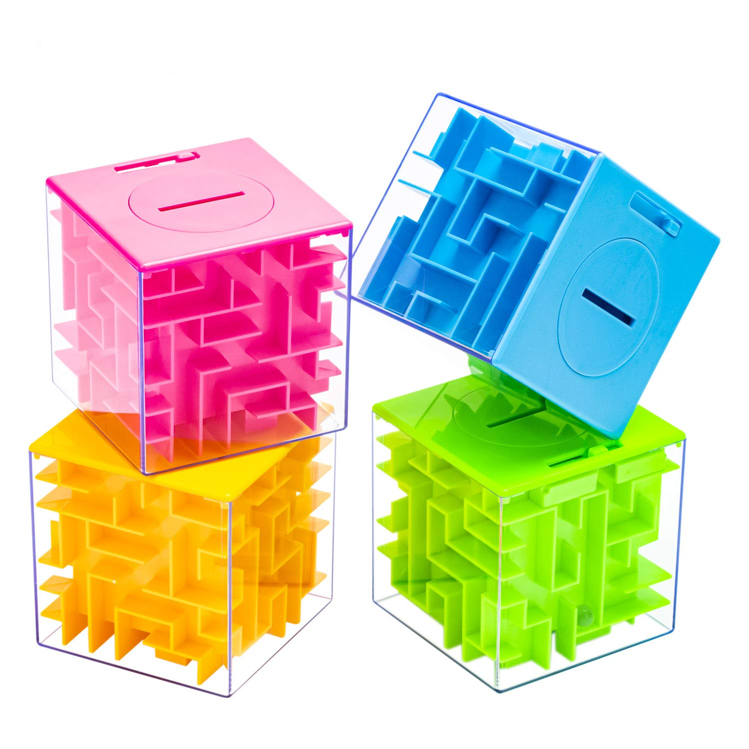 ZPISF 4 Pack Money Maze Puzzle Gift Boxes, Perfect Money Holder Puzzle and Brain Teasers for Kids and Adults